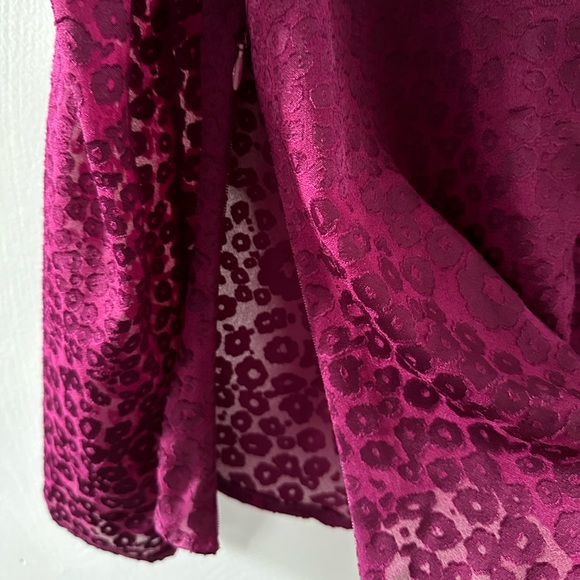 & Other Stories purple leopard print sheer puff sleeve blouse - Picture 5 of 11